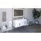 Castello Usa Nile 48" Wall Mounted White Vanity With White Top AndAnd Brushed Nickel Handles CB-MC-48W-BN-2053-WH - alternate 4